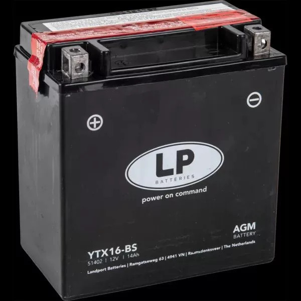 LANDPORT YTX16-BS 12V 14AH BAL+ MOTOR AGM FELITATOTT AKKUMUL