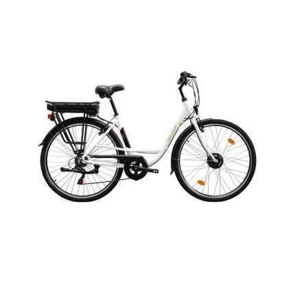 Zagon női 19 E-Trekking MXUS matt fehér/arany-fekete pedál szenzoros elektromos kerékpár