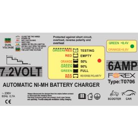 7,2V/6A-es Forex Akkumulátortöltő
